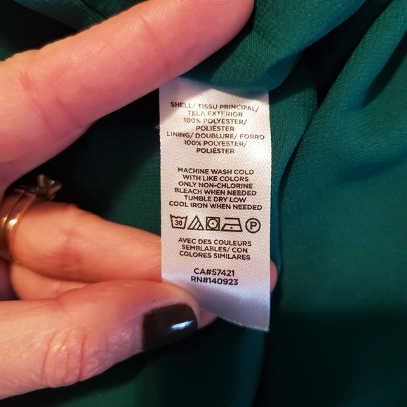 Loft Ruffle Tie Neck Blouse, Size Small in Brilliant Emerald - Picture 5 of 5